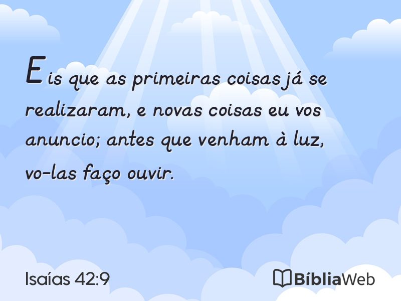 Isaías 42:9 em imagem para compartilhar