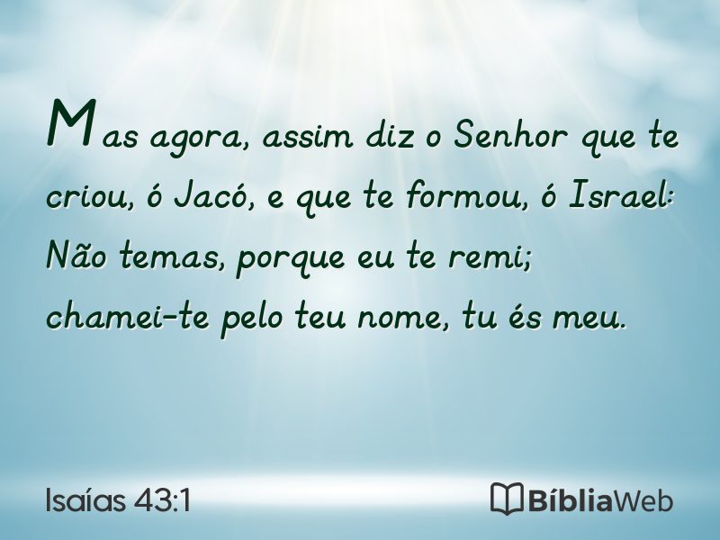 Isaías 43:1 em imagem para compartilhar