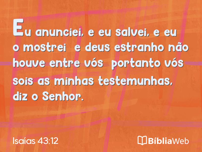 Isaías 43:12 em imagem para compartilhar