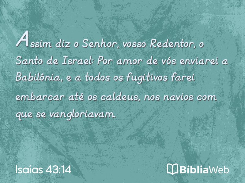 Isaías 43:14 em imagem para compartilhar