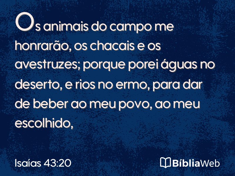 Isaías 43:20 em imagem para compartilhar