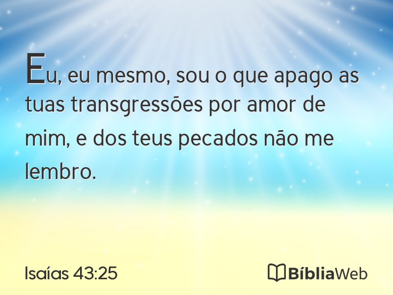 Isaías 43:25 em imagem para compartilhar