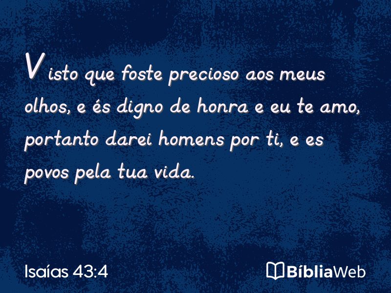 Isaías 43:4 em imagem para compartilhar