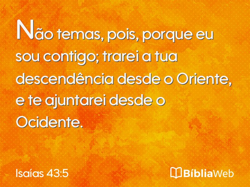 Isaías 43:5 em imagem para compartilhar
