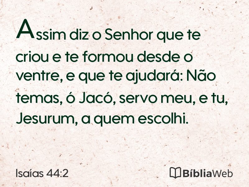 Isaías 44:2 em imagem para compartilhar
