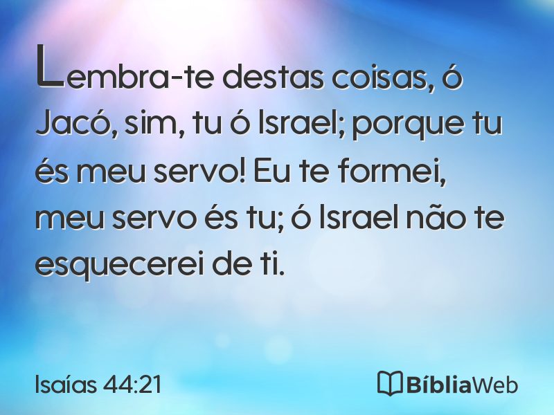 Isaías 44:21 em imagem para compartilhar