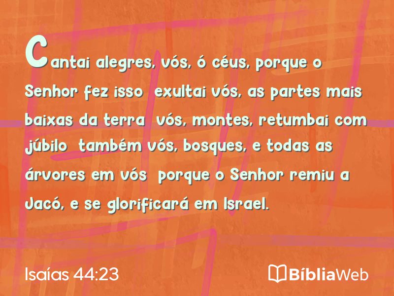 Isaías 44:23 em imagem para compartilhar