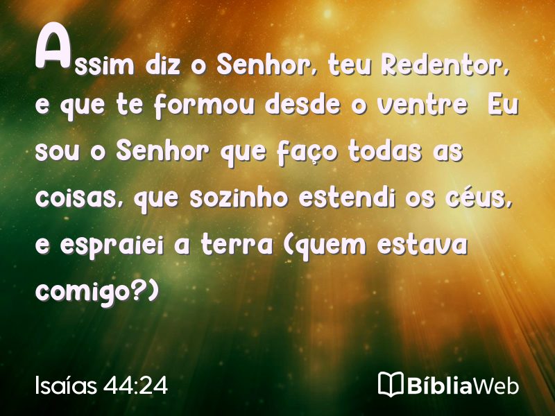Isaías 44:24 em imagem para compartilhar