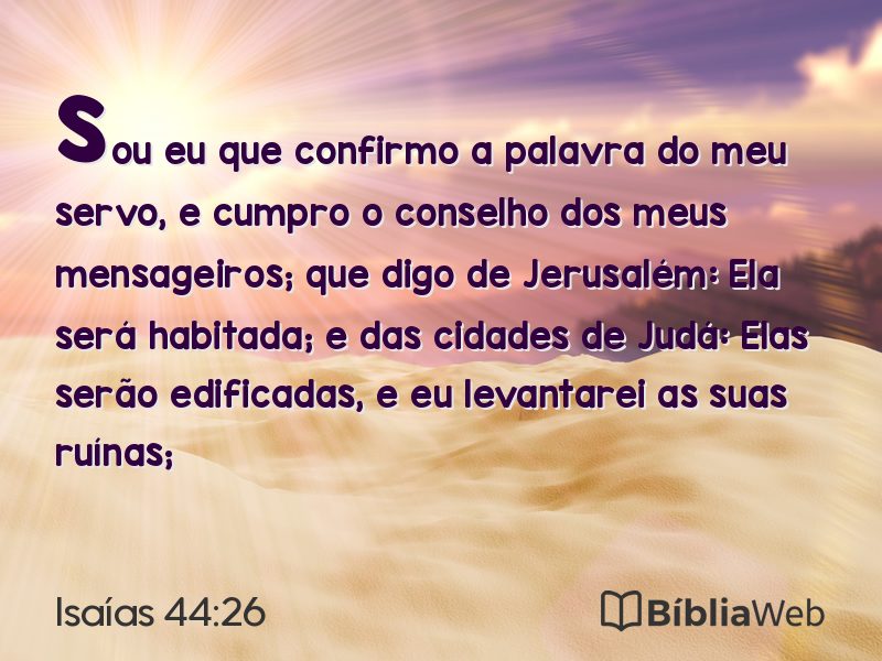 Isaías 44:26 em imagem para compartilhar