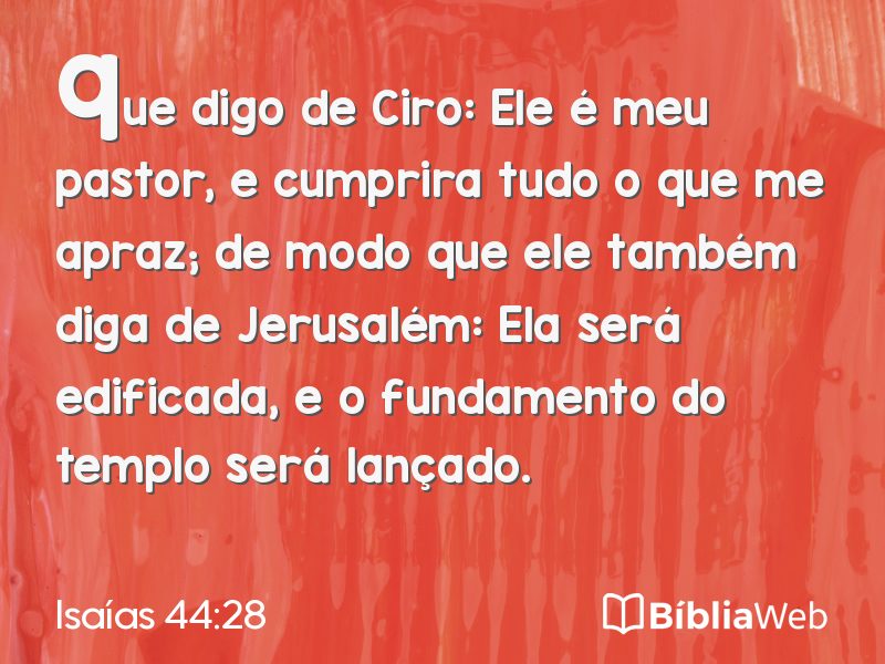 Isaías 44:28 em imagem para compartilhar