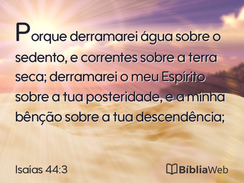 Isaías 44:3 em imagem para compartilhar