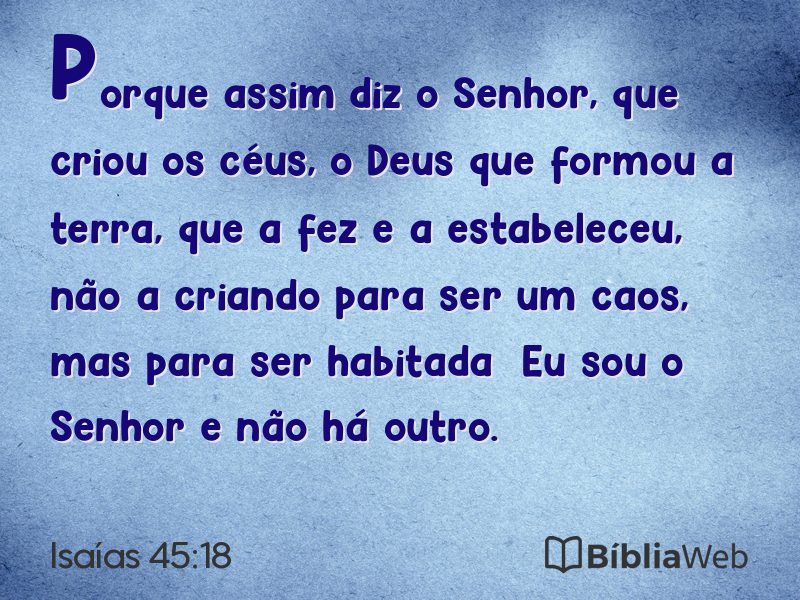 Isaías 45:18 em imagem para compartilhar