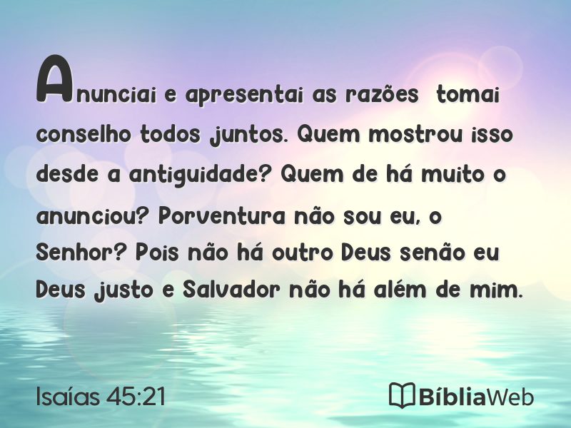 Isaías 45:21 em imagem para compartilhar