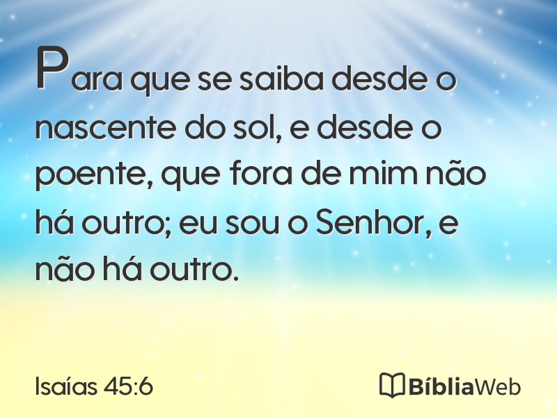 Isaías 45:6 em imagem para compartilhar