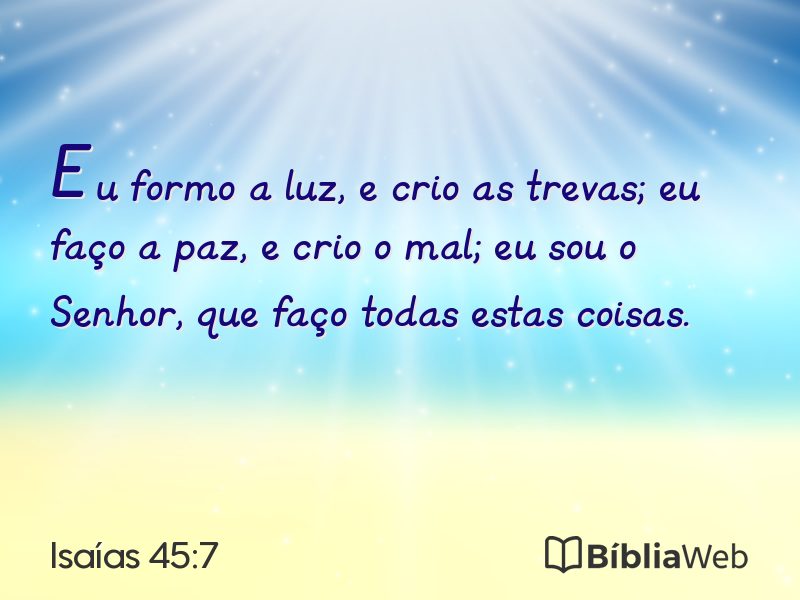 Isaías 45:7 em imagem para compartilhar