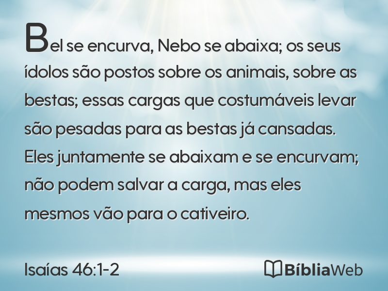 Isaías 46:1-2 em imagem para compartilhar