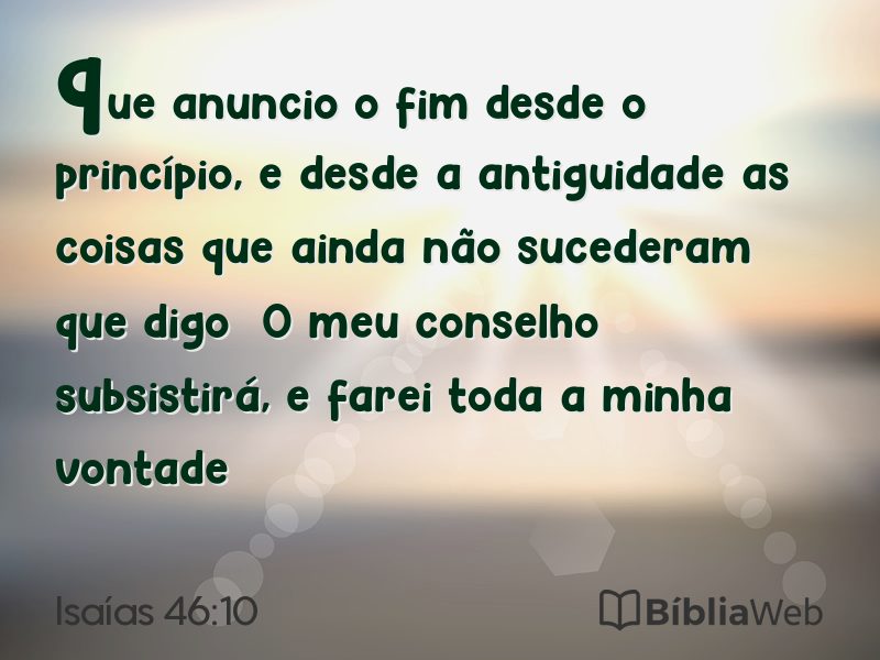 Isaías 46:10 em imagem para compartilhar