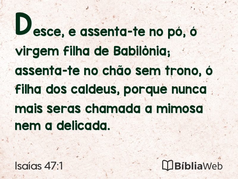 Isaías 47:1 em imagem para compartilhar