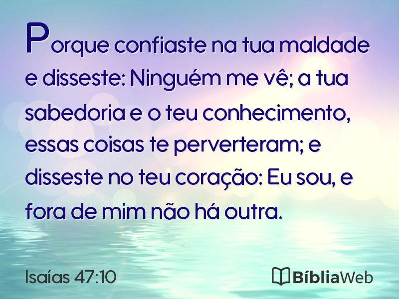 Isaías 47:10 em imagem para compartilhar