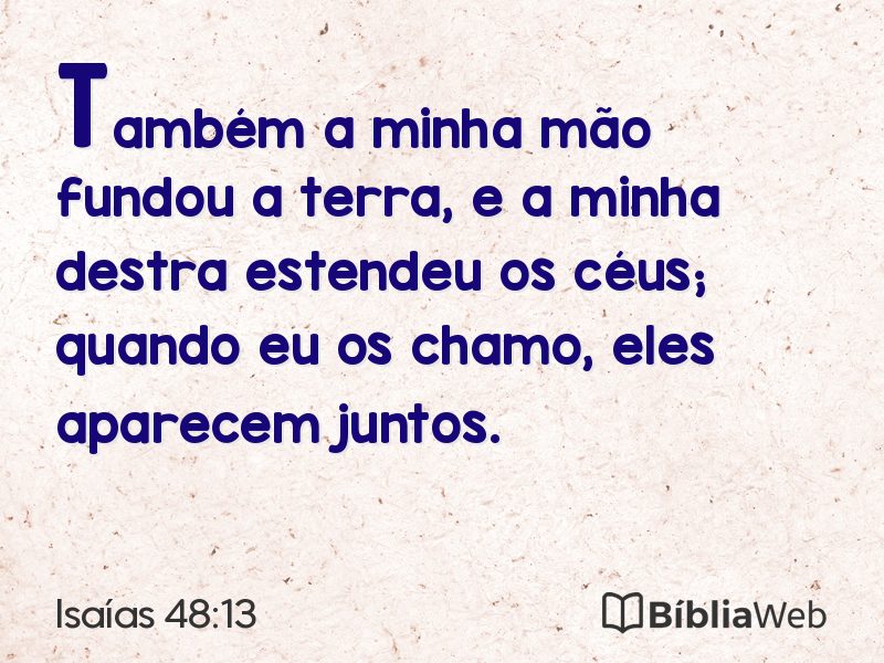 Isaías 48:13 em imagem para compartilhar