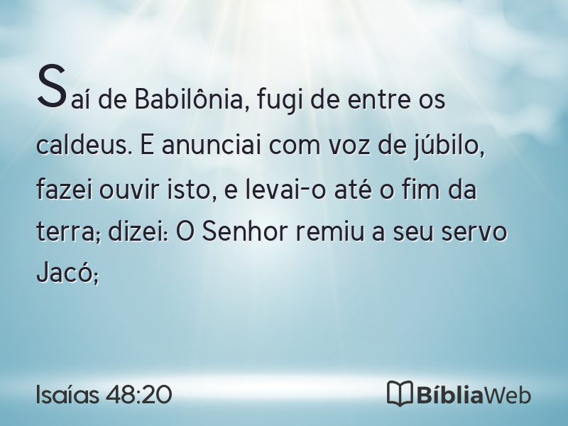 Isaías 48:20 em imagem para compartilhar