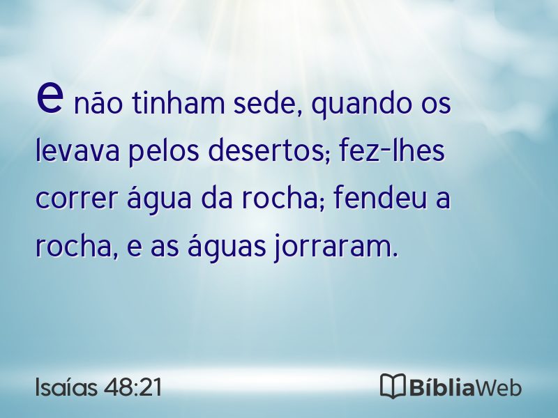 Isaías 48:21 em imagem para compartilhar