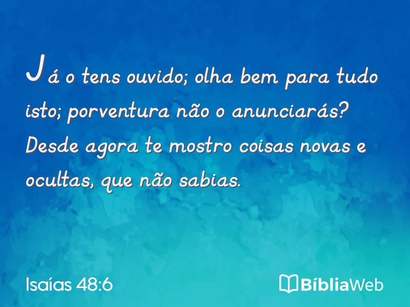 Isaías 48:6 em imagem para compartilhar