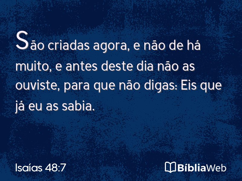 Isaías 48:7 em imagem para compartilhar