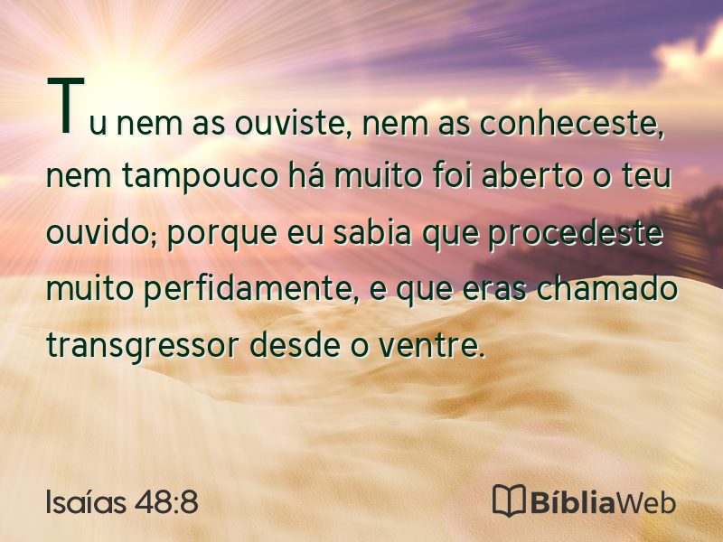 Isaías 48:8 em imagem para compartilhar