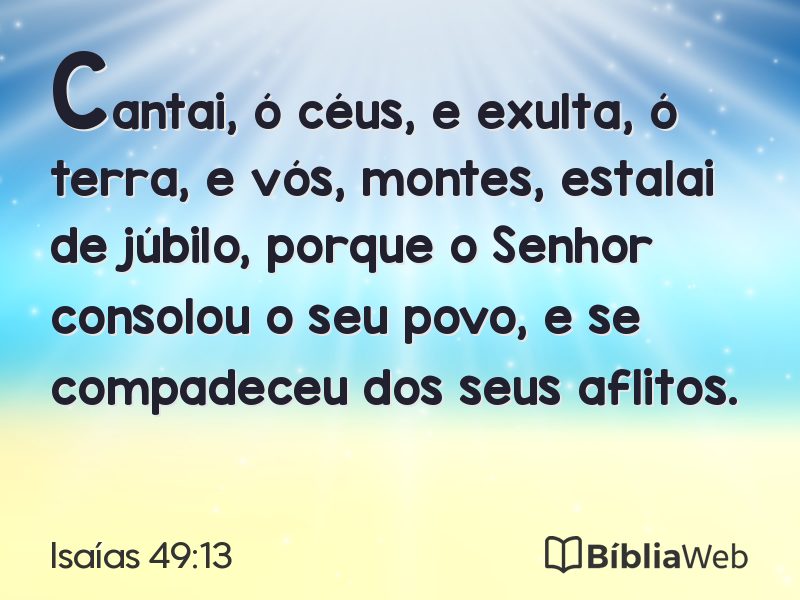 Isaías 49:13 em imagem para compartilhar