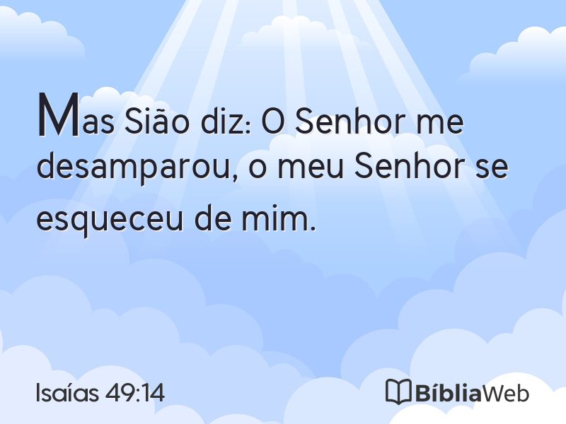 Isaías 49:14 em imagem para compartilhar