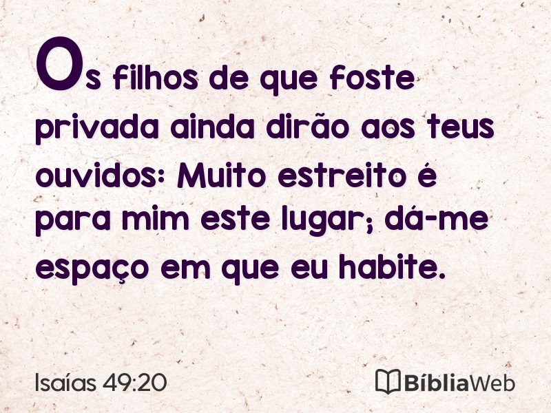 Isaías 49:20 em imagem para compartilhar