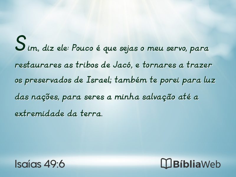 Isaías 49:6 em imagem para compartilhar