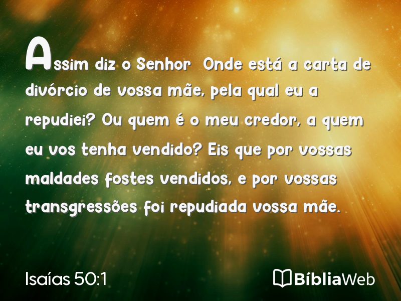 Isaías 50:1 em imagem para compartilhar