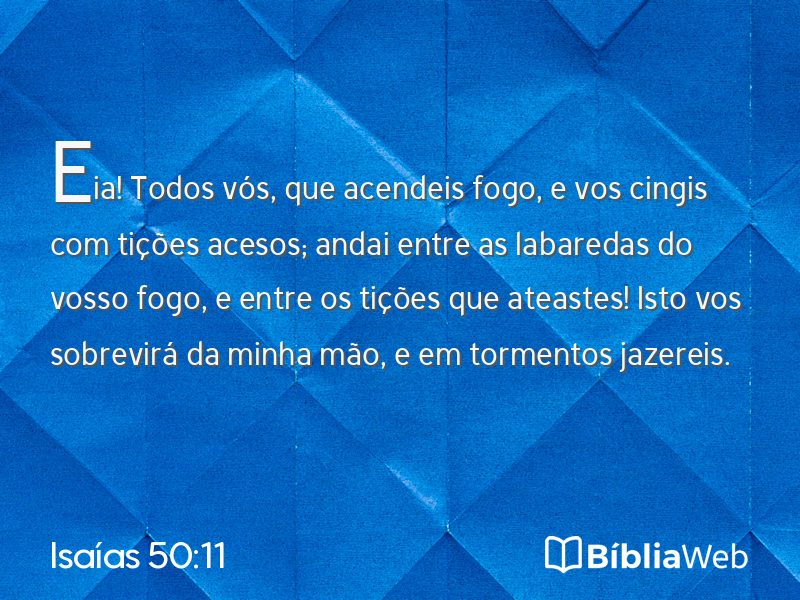 Isaías 50:11 em imagem para compartilhar