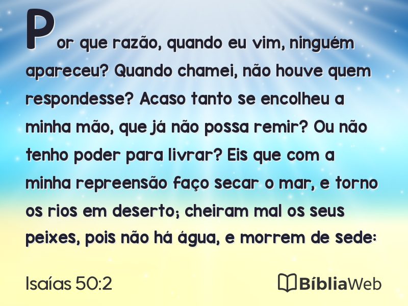Isaías 50:2 em imagem para compartilhar