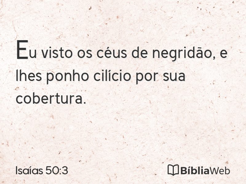Isaías 50:3 em imagem para compartilhar