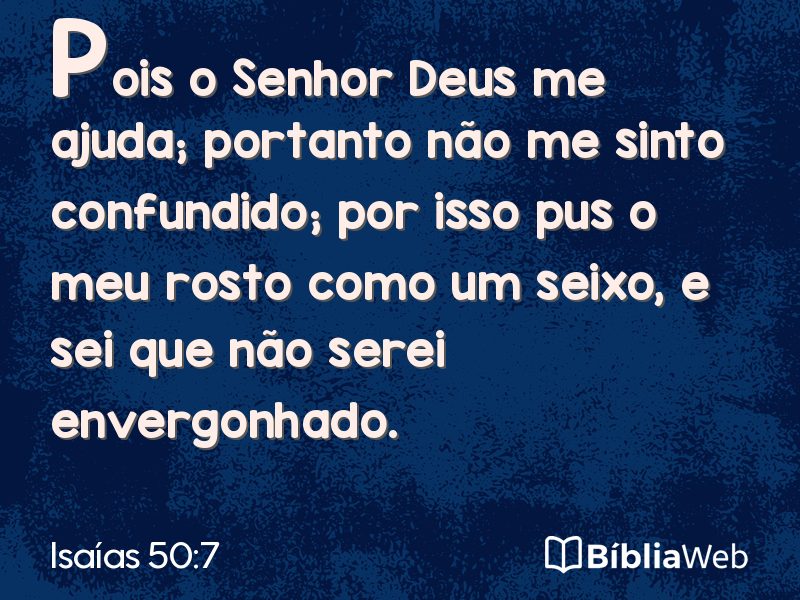 Isaías 50:7 em imagem para compartilhar