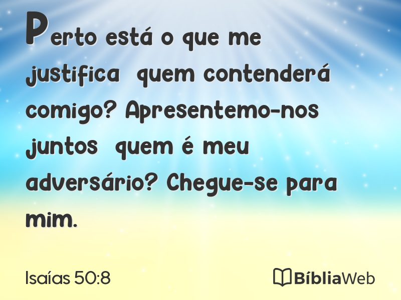 Isaías 50:8 em imagem para compartilhar