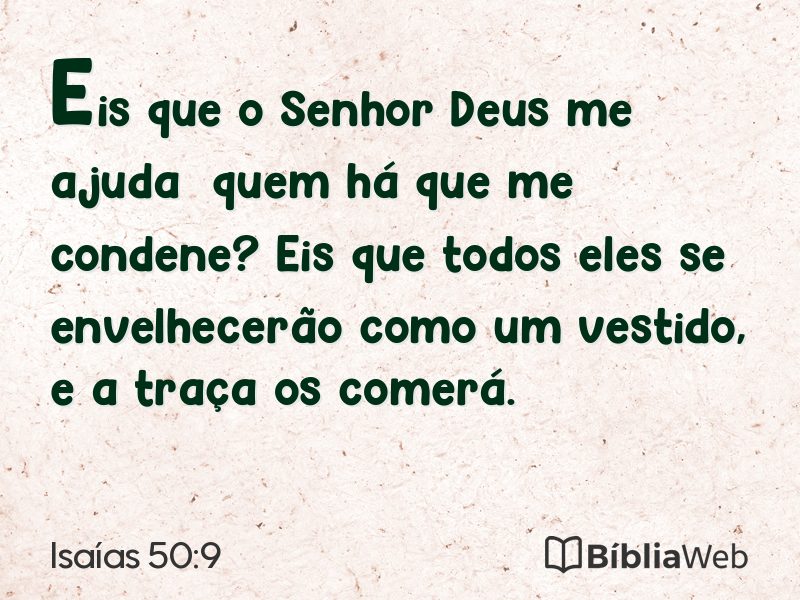 Isaías 50:9 em imagem para compartilhar