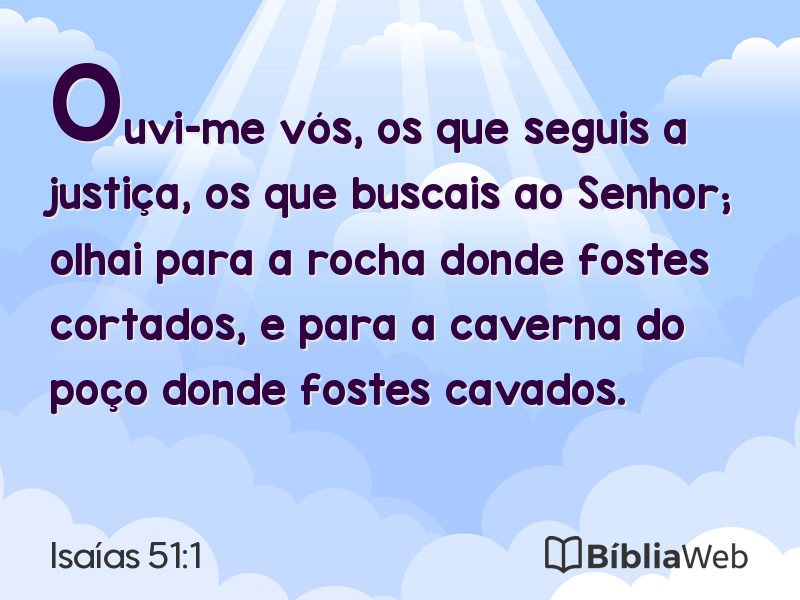 Isaías 51:1 em imagem para compartilhar