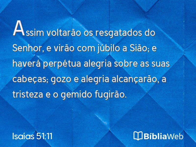 Isaías 51:11 em imagem para compartilhar