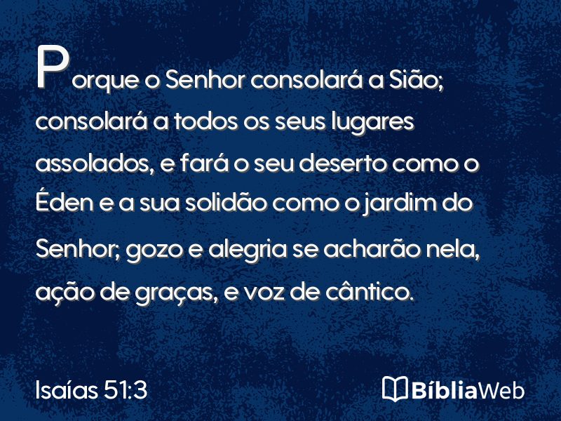 Isaías 51:3 em imagem para compartilhar