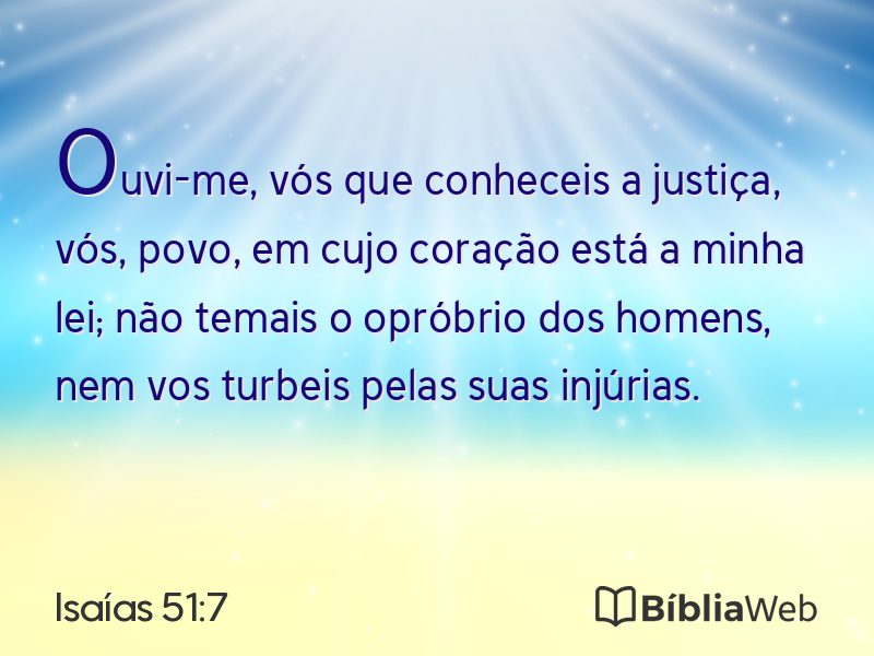Isaías 51:7 em imagem para compartilhar