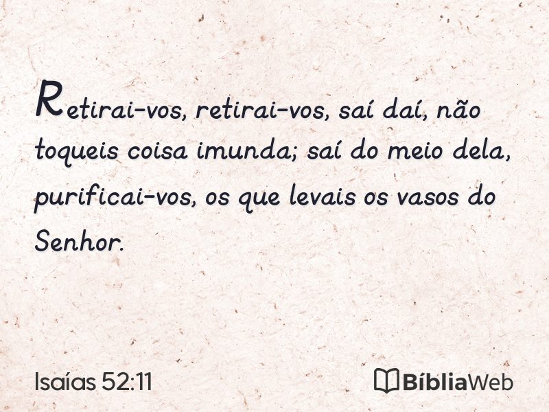 Isaías 52:11 em imagem para compartilhar