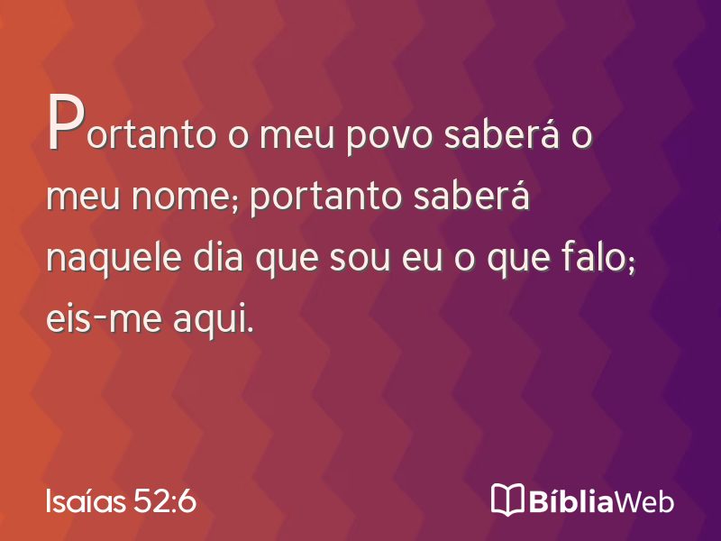 Isaías 52:6 em imagem para compartilhar