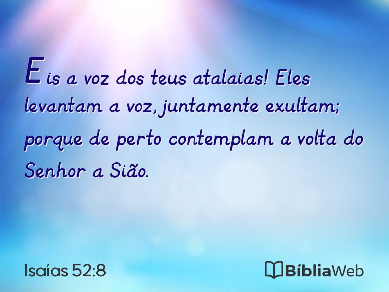 Isaías 52:8 em imagem para compartilhar