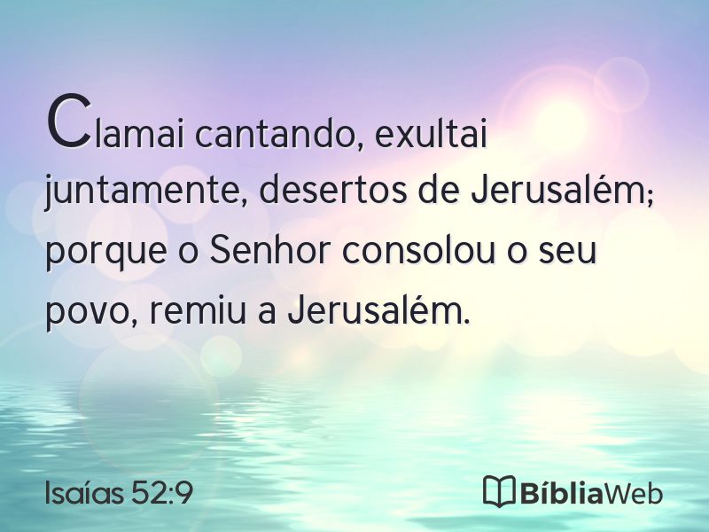 Isaías 52:9 em imagem para compartilhar