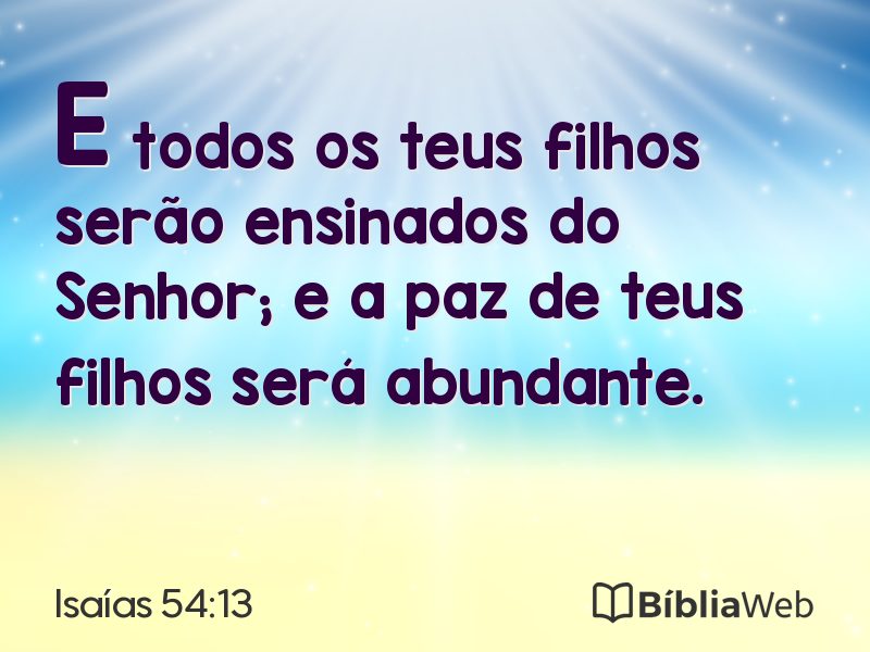 Isaías 54:13 em imagem para compartilhar