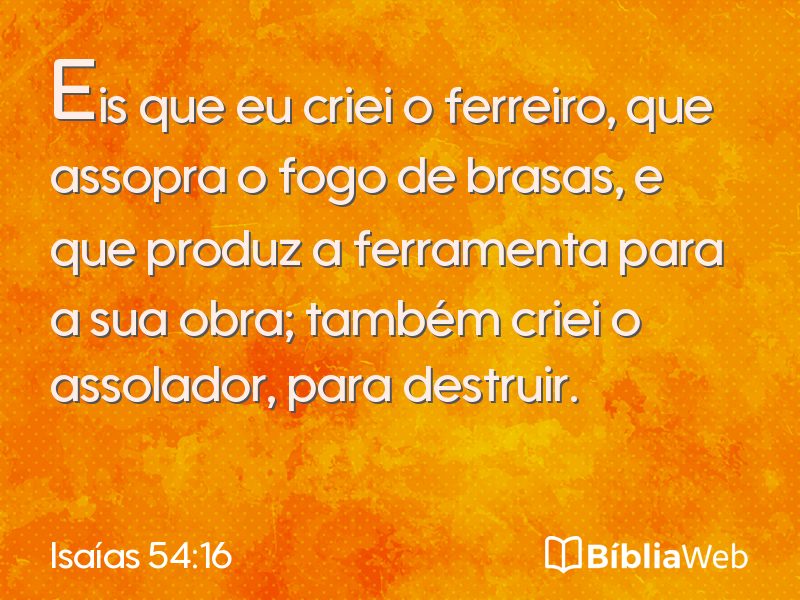 Isaías 54:16 em imagem para compartilhar